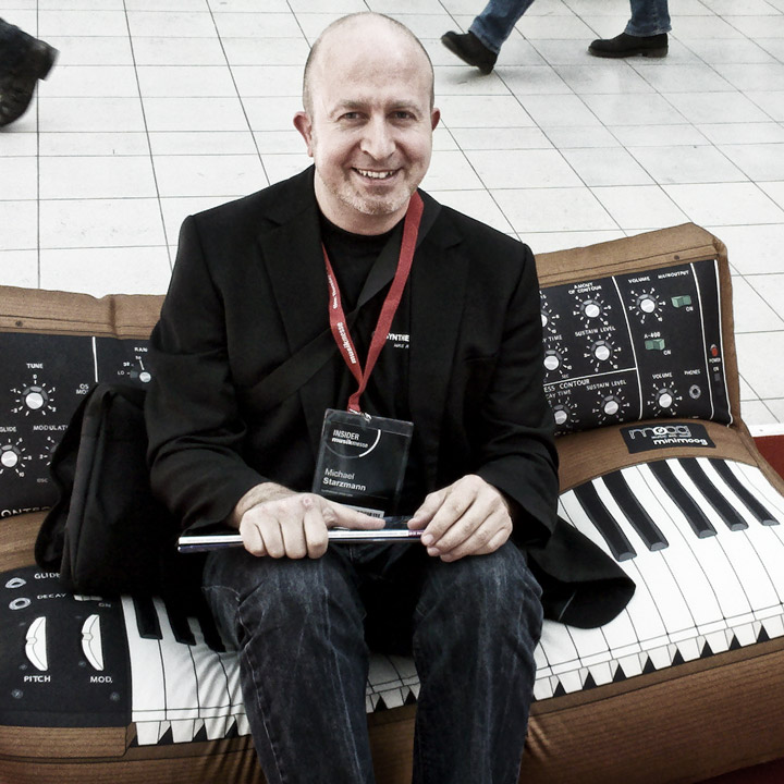Michael Starzmann Moog Sofapause MiniMoog Synth @Musikmesse-2016 Frankfurt